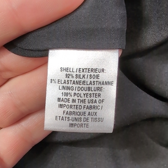 Milly | Silk Stretchy Black Mini Dress with Butterfly Sleeves Size 14 - Picture 9 of 12